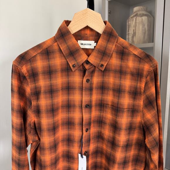 Taylor Stitch Jack In Rust Plaid Shirt 38 NEW Button Down Long Sleeve Flannel - Picture 2 of 6